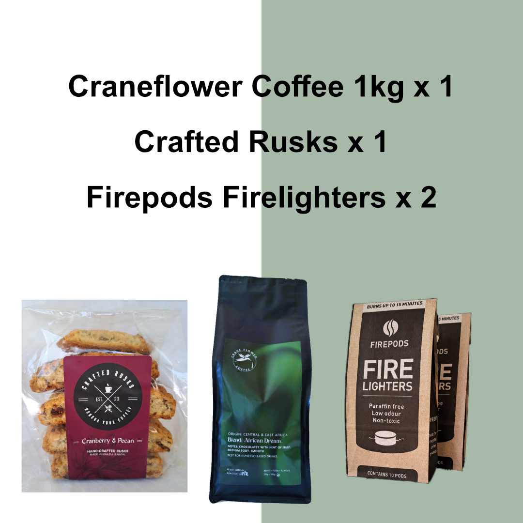 Coffee 1kg + Rusks + Firepods Bundle